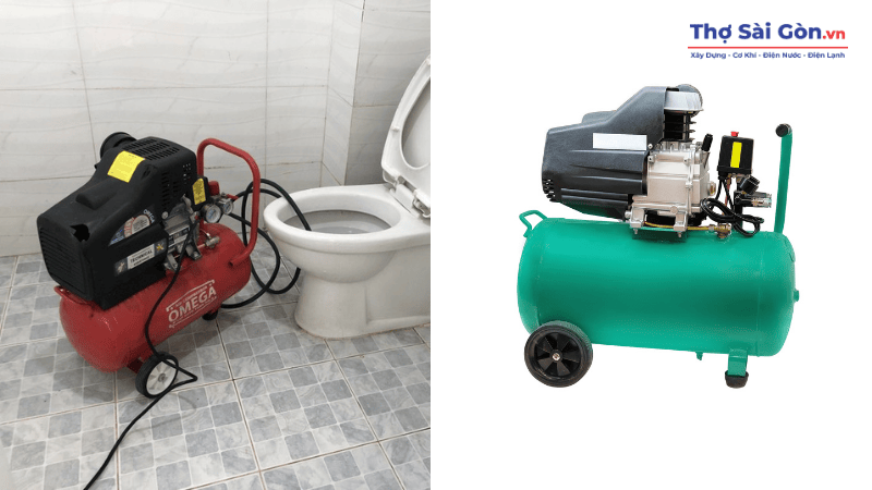 Thông cống nhà tắm bằng máy nén khí