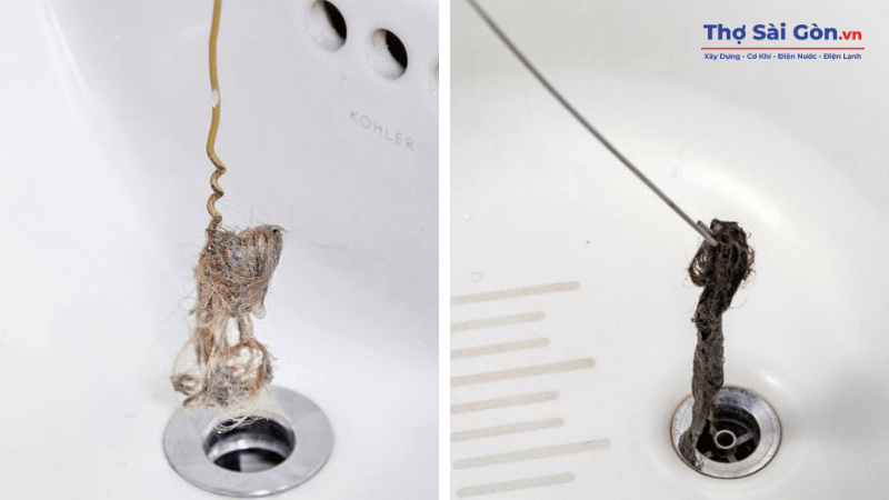Thông cống nhà tắm bằng móc quần áo