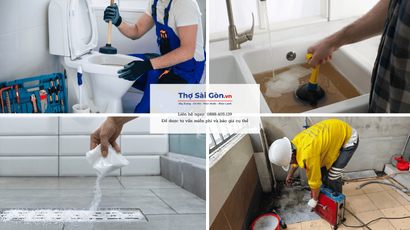 cách thông cống bị trào ngược