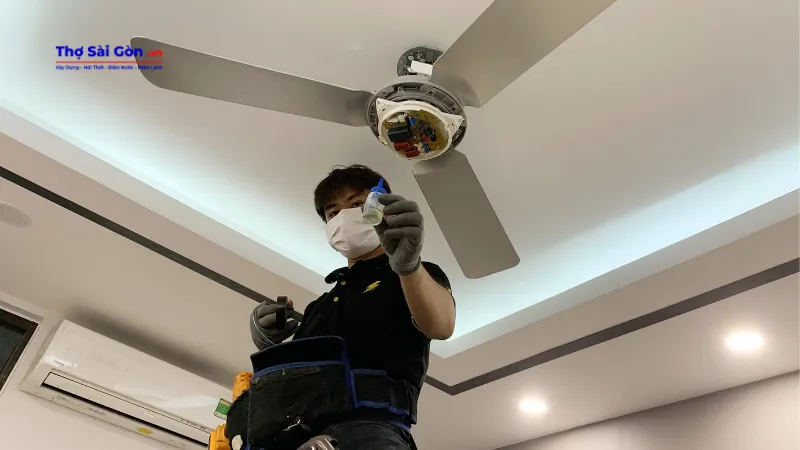 Mách bạn sơ đồ đấu dây quạt trần điện cơ 91 4 Hướng dẫn cách lắp quạt trần điện cơ 91