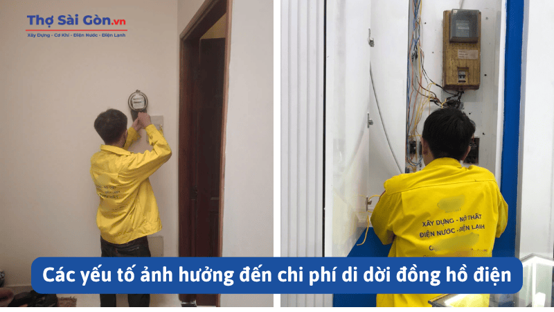 Các yếu tố ảnh hưởng đến chi phí di dời đồng hồ điện
