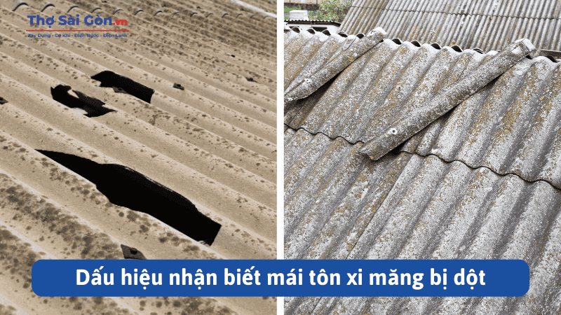 Dấu hiệu nhận biết mái tôn xi măng bị dột