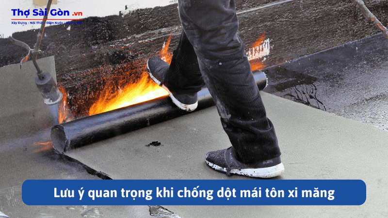 Lưu ý quan trọng khi chống dột mái tôn xi măng