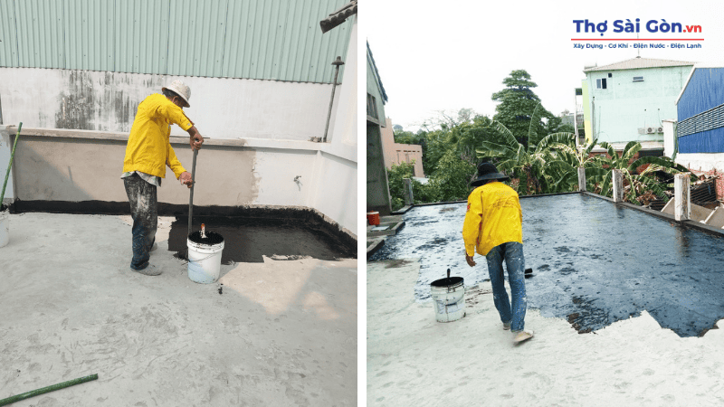 dùng nhựa đường