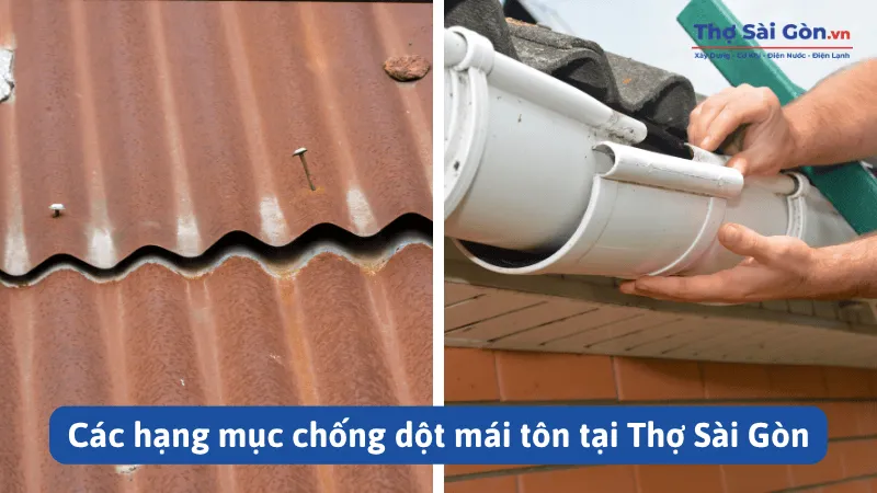 Các hạng mục chống dột mái tôn tại Thợ Sài Gòn