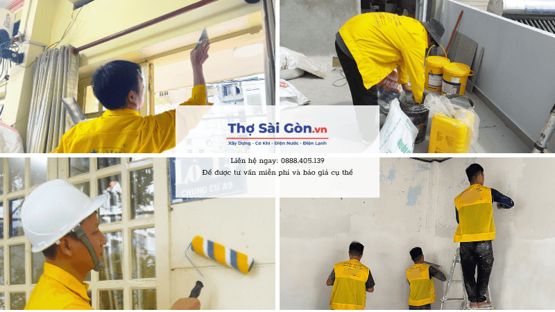 Quy trình thi công sơn nhà chuẩn kỹ thuật tại Thợ Sài Gòn