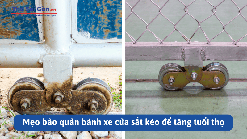 Mẹo bảo quản bánh xe cửa sắt kéo để tăng tuổi thọ