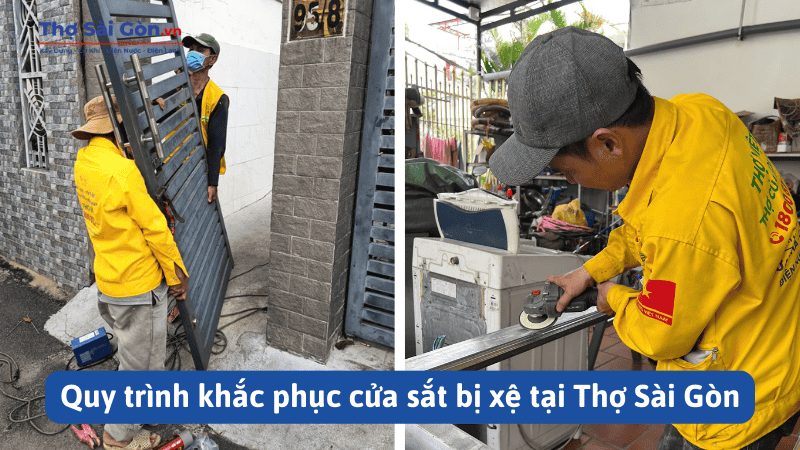 Cách khắc phục cửa sắt bị xệ tại Hồ Chí Minh 3 Quy trình khắc phục cửa sắt bị xệ