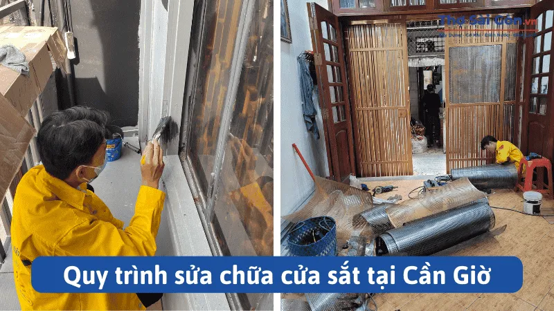 Thợ sửa cửa sắt Cần Giờ giá rẻ, có bảo hành 3 Quy trình sửa chữa cửa sắt tại Cần Giờ