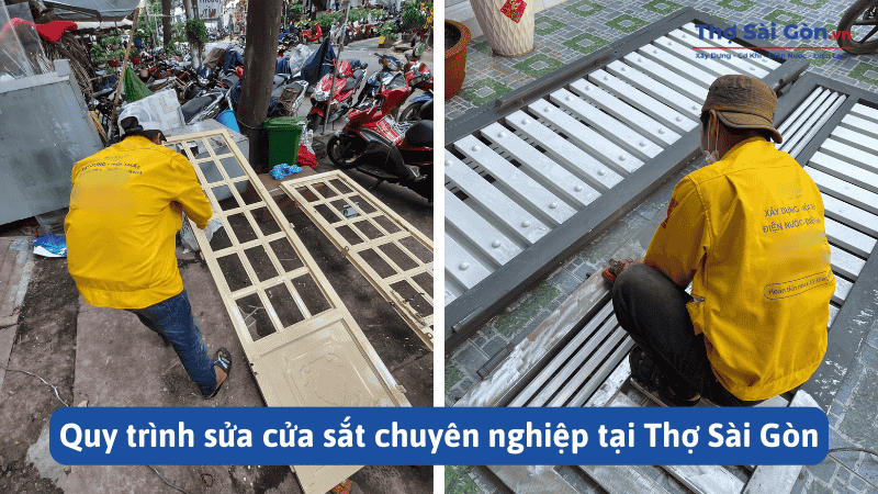 Dịch vụ sửa cửa sắt quận Phú Nhuận giá rẻ, có bảo hành 3 Quy trình sửa cửa sắt chuyên nghiệp tại Thợ Sài Gòn