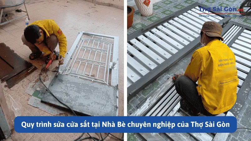 Dịch vụ sửa cửa sắt Nhà Bè tại Thợ Sài Gòn, có bảo hành 4 Quy trình sửa cửa sắt tại Nhà Bè