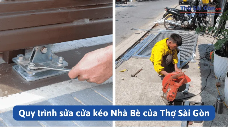 Quy trình sửa cửa kéo Nhà Bè của Thợ Sài Gòn
