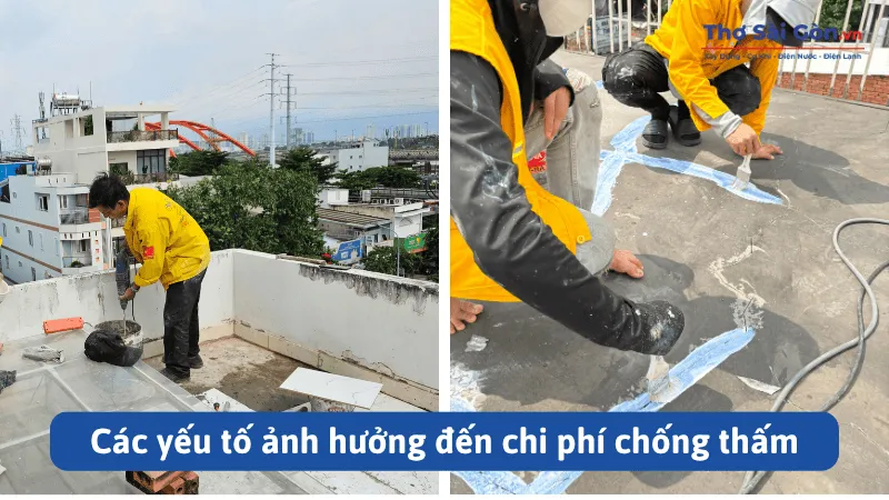 Bảng giá chống thấm sân thượng, có bảo hành 3 Các yếu tố ảnh hưởng đến chi phí chống thấm