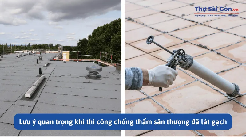 Cách chống thấm sân thượng đã lát gạch hiệu quả 3 Lưu ý quan trọng khi thi công chống thấm sân thượng đã lát gạch