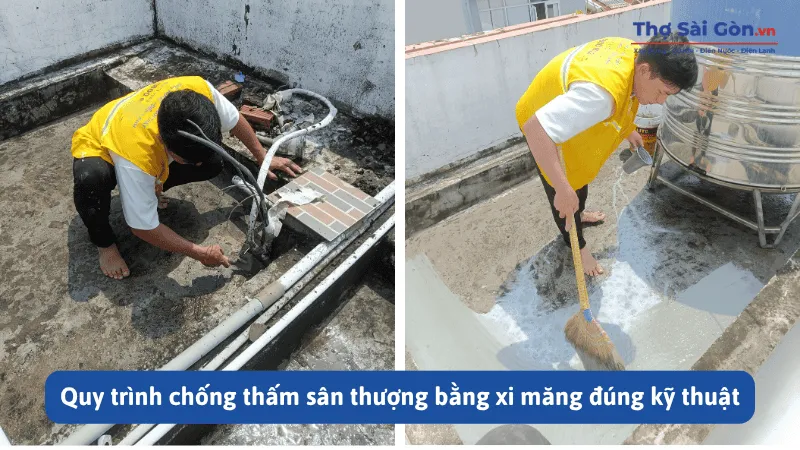 Cách chống thấm sân thượng bằng xi măng triệt để 2 Quy trình chống thấm sân thượng bằng xi măng đúng kỹ thuật
