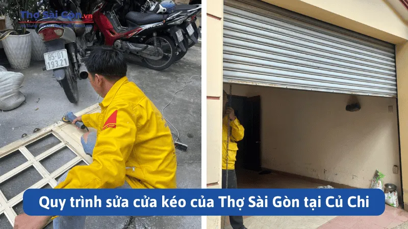 Quy trình sửa cửa kéo của Thợ Sài Gòn tại Củ Chi
