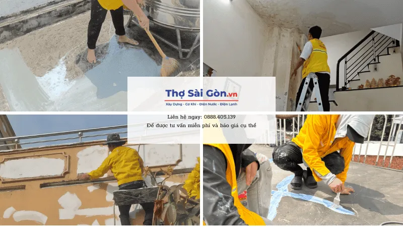 Quy trình thi công chống thấm tại Hóc Môn của Thợ Sài Gòn