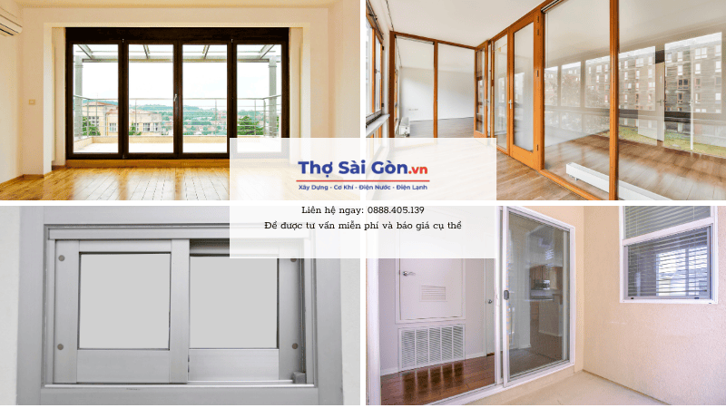Thợ lắp đặt cửa nhôm kính giá rẻ, có bảo hành 4 Các loại cửa nhôm kính phổ biến
