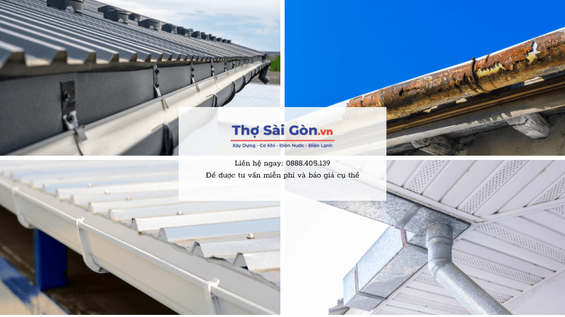 Thợ sửa máng xối quận Tân Phú nhanh chóng, có bảo hành 5 Các loại máng xối phổ biến tại quận Tân Phú