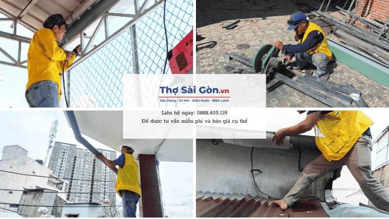 Thợ sửa máng xối tại Long An giá rẻ, có bảo hành 2 Quy trình sửa chữa máng xối tại Long An của Thợ Sài Gòn