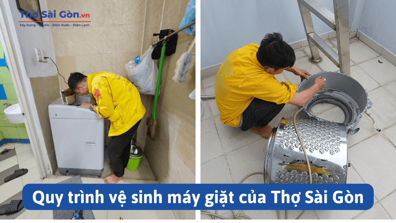 Dịch vụ vệ sinh máy giặt nhanh chóng, uy tín 2 Quy trình vệ sinh máy giặt của Thợ Sài Gòn