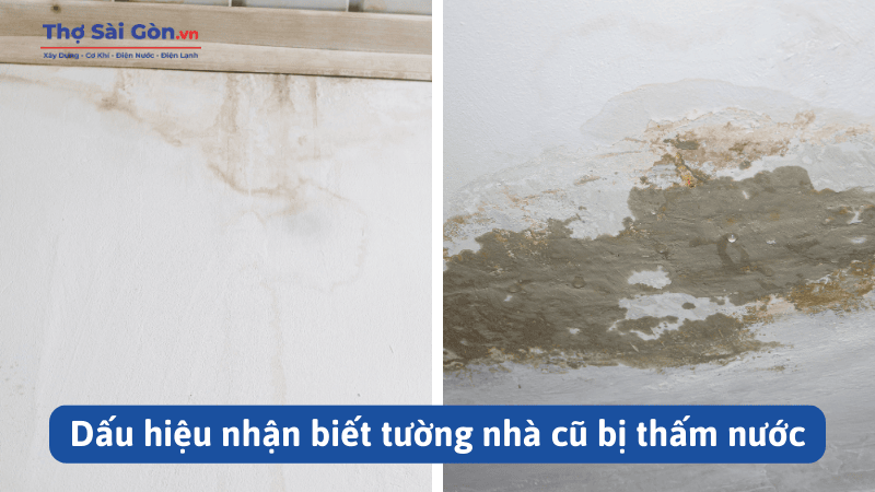 Cách chống thấm tường nhà cũ triệt để 100% 2 Dấu hiệu nhận biết tường nhà cũ bị thấm nước