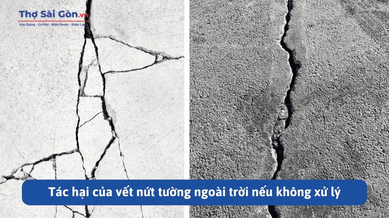 Tác hại của vết nứt tường ngoài trời nếu không xử lý