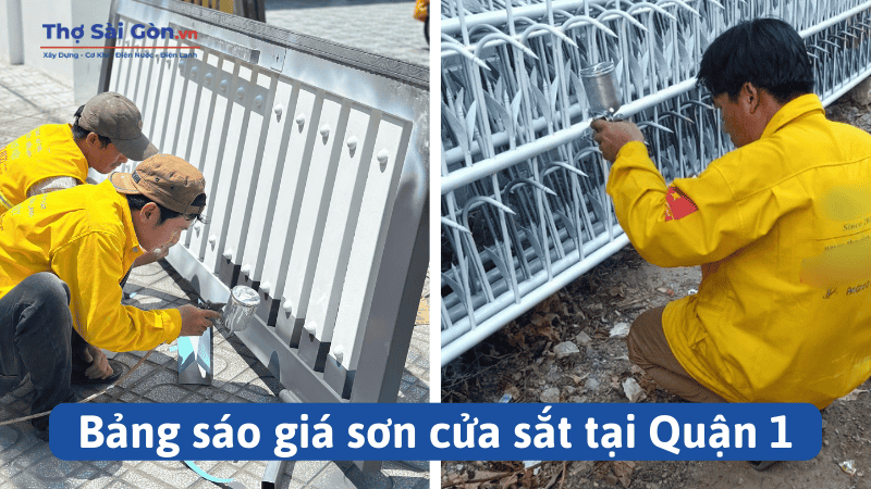 Bảng sáo giá sơn cửa sắt tại Quận 1