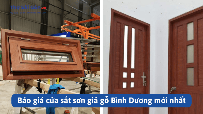 Báo giá cửa sắt sơn giả gỗ Bình Dương