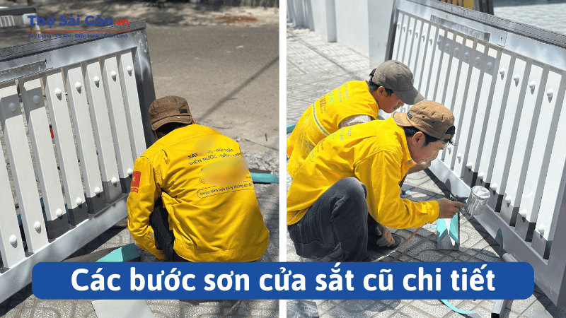 Cách sơn cửa sắt cũ đẹp như mới, bền màu 2 Các bước sơn cửa sắt cũ chi tiết