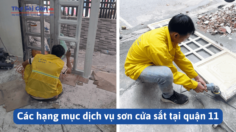 Các hạng mục dịch vụ sơn cửa sắt tại quận 11