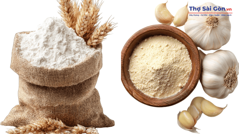 Cách khử mùi sơn cửa sắt nhanh chóng, hiệu quả và an toàn 9 Hỗn hợp bột mì và tỏi