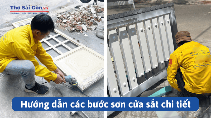 Hướng dẫn các bước sơn cửa sắt chi tiết