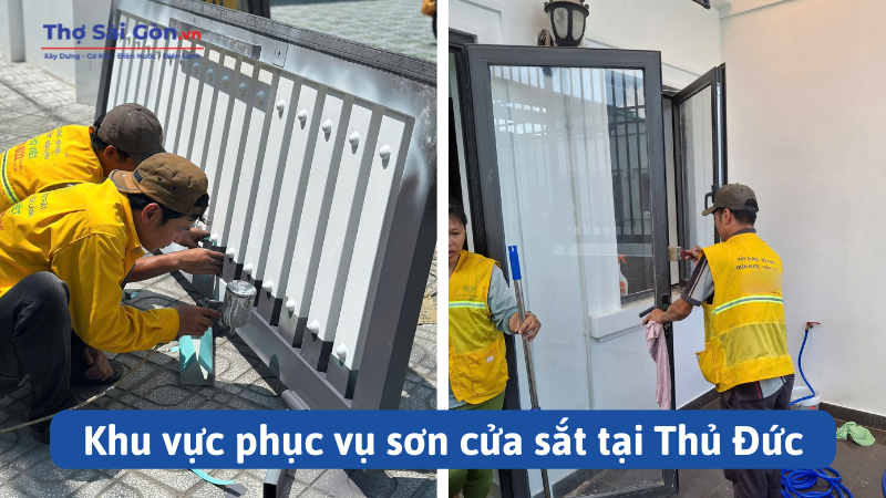 Khu vực phục vụ sơn cửa sắt tại Thủ Đức