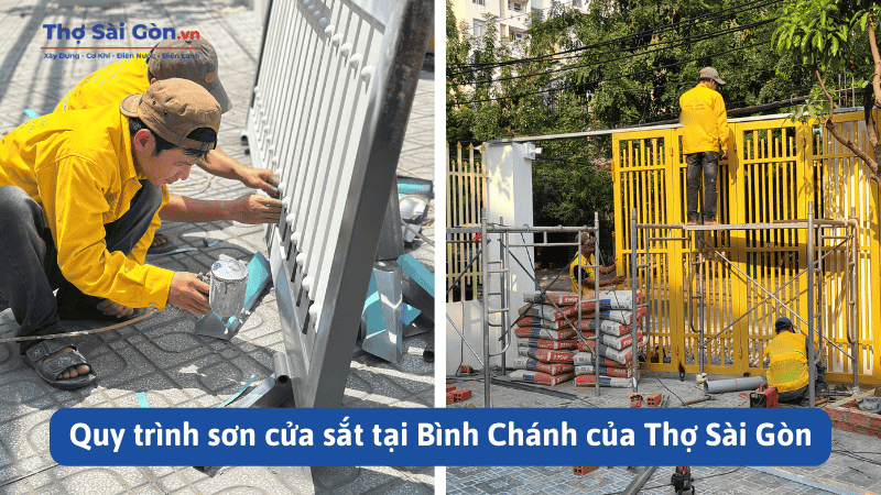 Dịch vụ sơn cửa sắt tại Bình Chánh giá rẻ, chất lượng 2 Quy trình sơn cửa sắt tại Bình Chánh