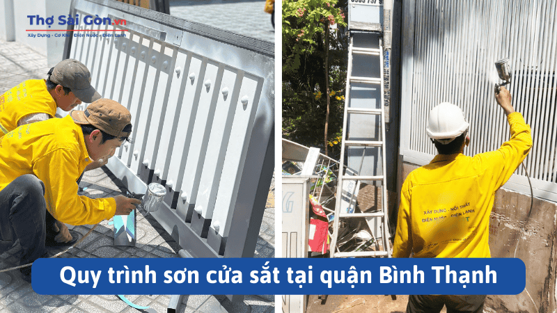 Thợ sơn cửa sắt tại quận Bình Thạnh uy tín, nhanh chóng 2 Quy trình sơn cửa sắt tại quận Bình Thạnh