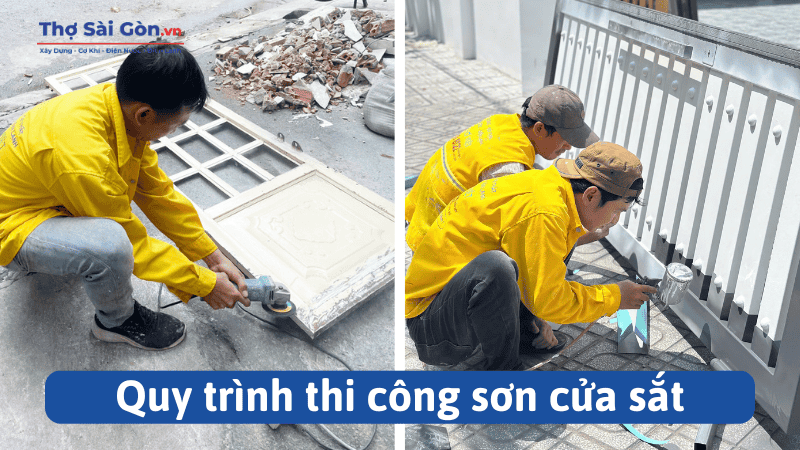 Báo giá nhân công sơn cửa sắt mới nhất tại TP.HCM 3 Quy trình thi công sơn cửa sắt