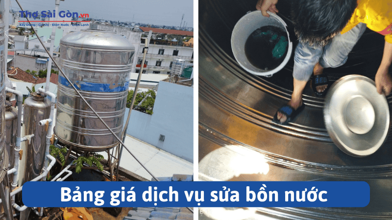 Bảng giá dịch vụ sửa bồn nước 