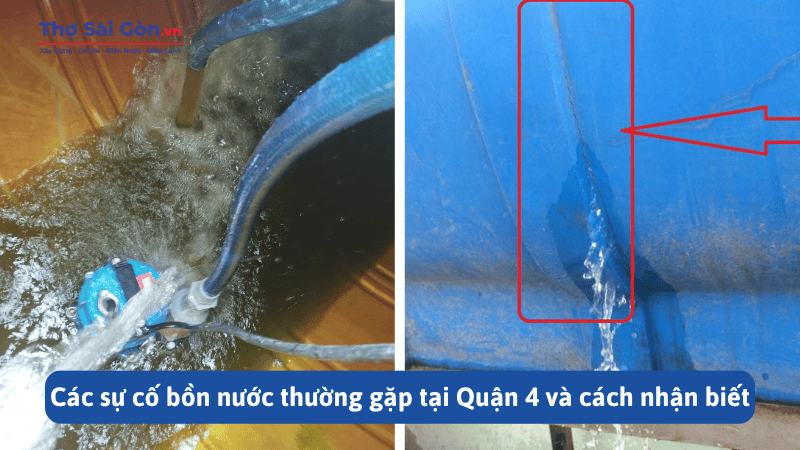 Các sự cố bồn nước thường gặp tại Quận 4 và cách nhận biết