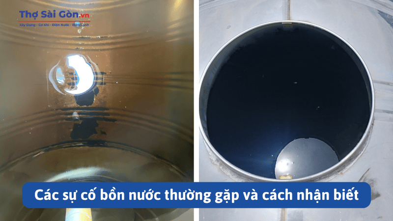 Các sự cố bồn nước thường gặp