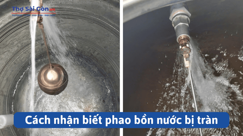 Cách nhận biết phao bồn nước bị tràn