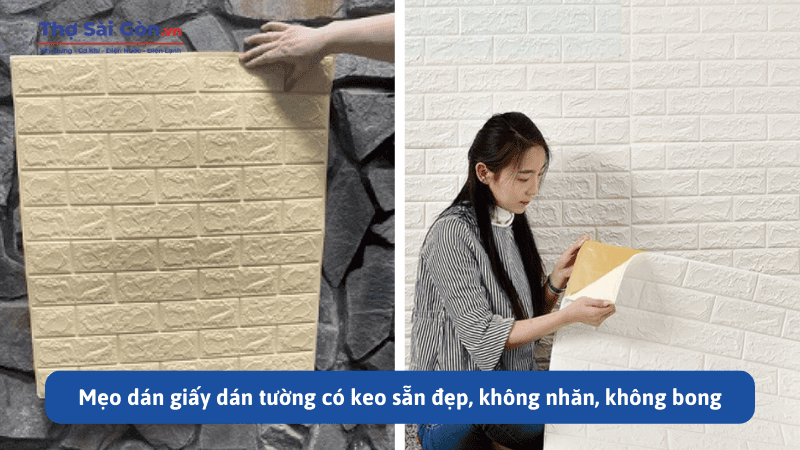 Mẹo dán giấy dán tường có keo sẵn