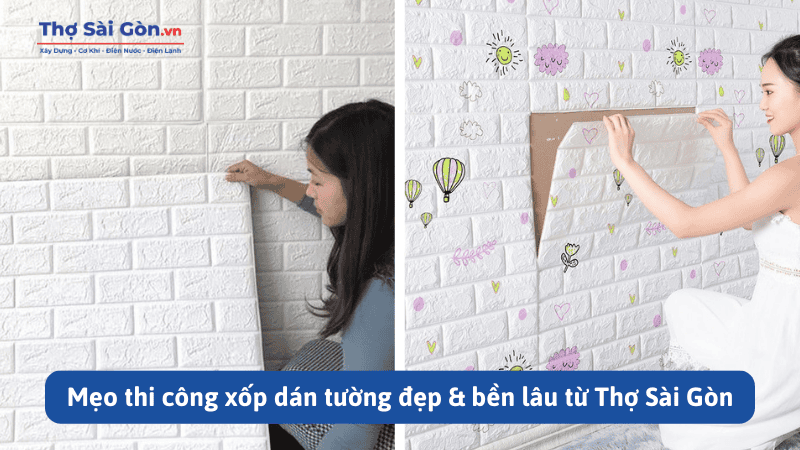 Mẹo thi công xốp dán tường