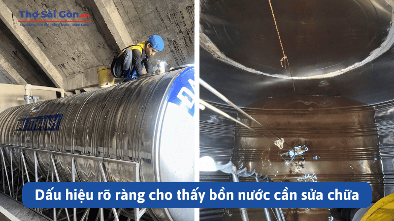 Dấu hiệu rõ ràng cho thấy bồn nước cần sửa chữa