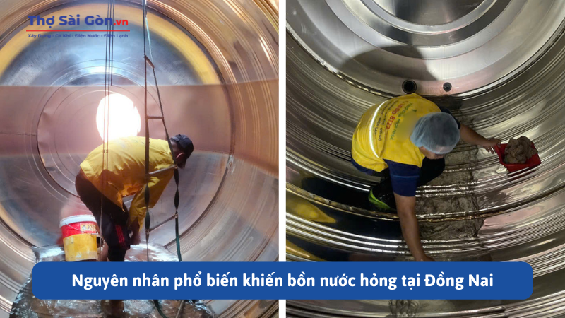 Nguyên nhân phổ biến khiến bồn nước hỏng tại Đồng Nai