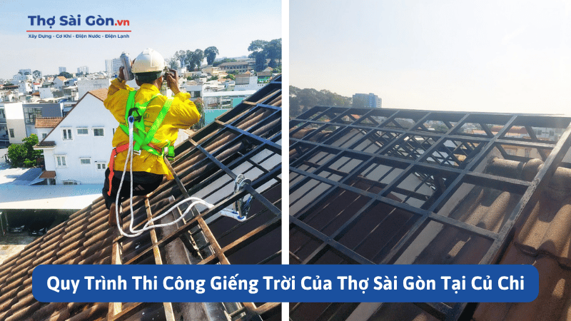 Quy Trình Thi Công Giếng Trời Của Thợ Sài Gòn Tại Củ Chi