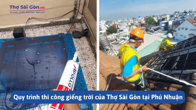 Quy trình thi công giếng trời của Thợ Sài Gòn tại Phú Nhuận