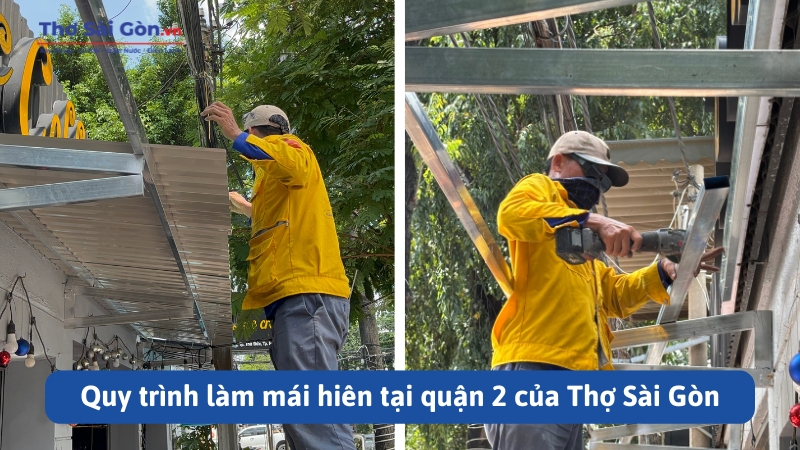 Làm mái hiên tại quận 2 - Tư vấn chọn loại, báo giá miễn phí 3 Quy trình làm mái hiên tại quận 2
