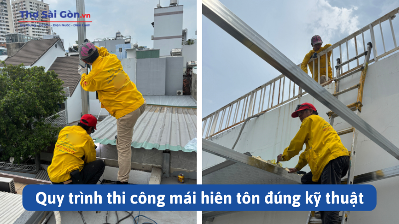 Quy trình thi công mái hiên tôn đúng kỹ thuật