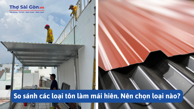 So sánh các loại tôn làm mái hiên.